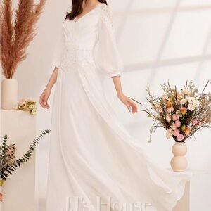 JJs House White Boho Wedding Dress